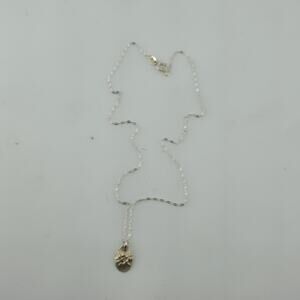 Sterling Silver Abstract Pendant 925 Chain Necklace Modern Minimalist 14"